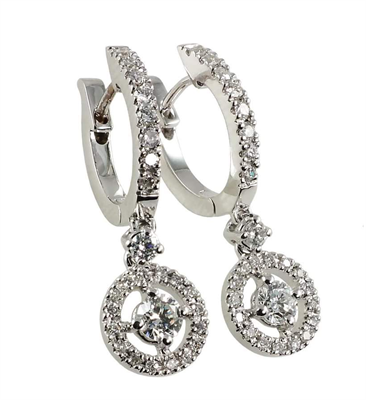 PENDIENTES GONZALEZ ORO BLANCO CON DIAMANTES TALLA BRILLANTE 132770